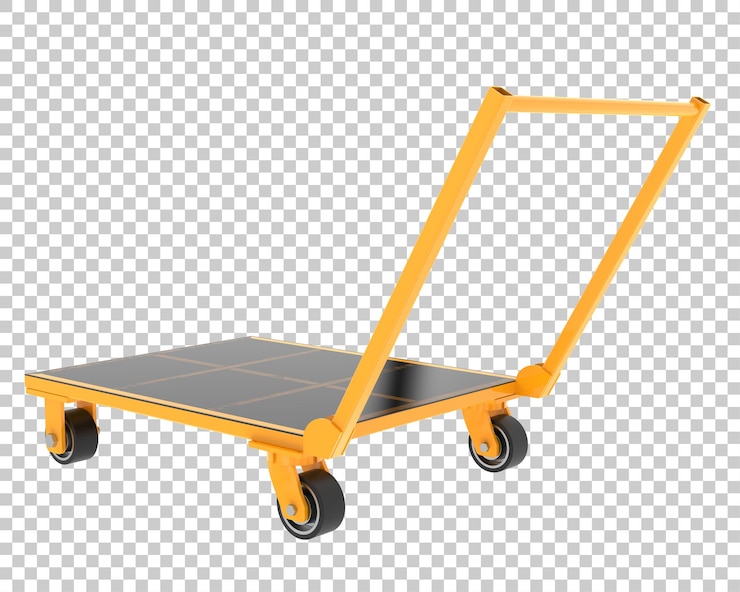 PSD carrello del magazzino su sfondo trasparente 3d rendering illustrazione