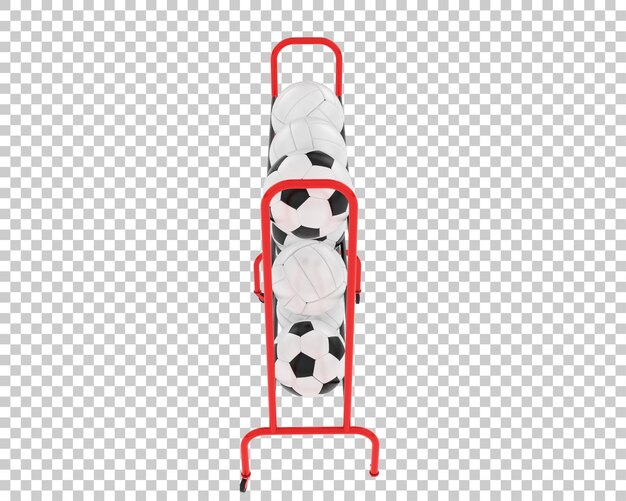 Carrello per palline su sfondo trasparente 3d rendering illustrazione