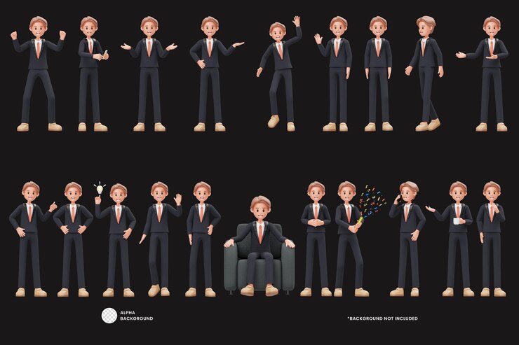 PSD carrera hombre personajes 3d