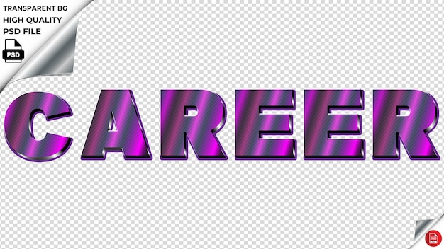 PSD carrera tipografía luz púrpura texto metálico psd transparente