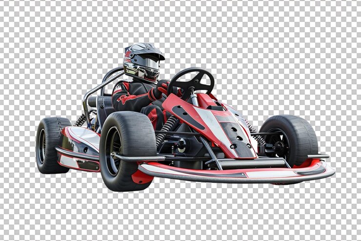 PSD carreras aisladas de go kart sobre un fondo transparente