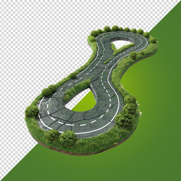 PSD la carretera 3d está aislada.