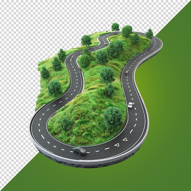 PSD la carretera 3d está aislada.