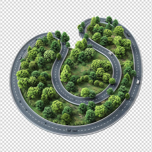 PSD carretera curva png