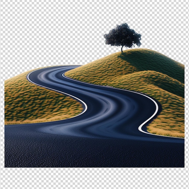 PSD carretera sinuosa 3d