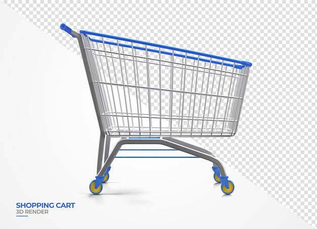 Carrinho de compras 3d renderização realista transparente