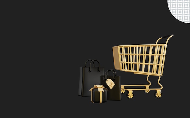 carrinho de compras super venda 3d sexta-feira negra