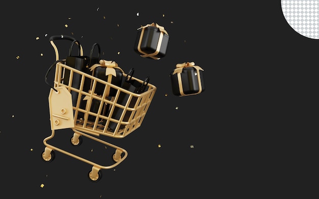 carrinho de compras super venda 3d sexta-feira negra