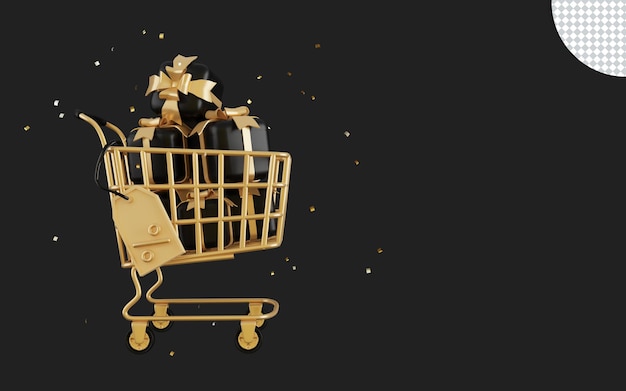 carrinho de compras super venda 3d sexta-feira negra
