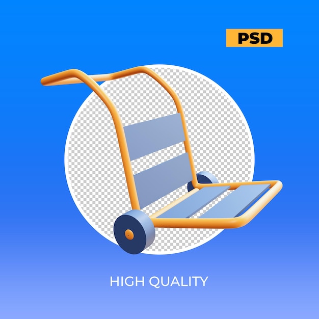 PSD carrinho de renderização 3d