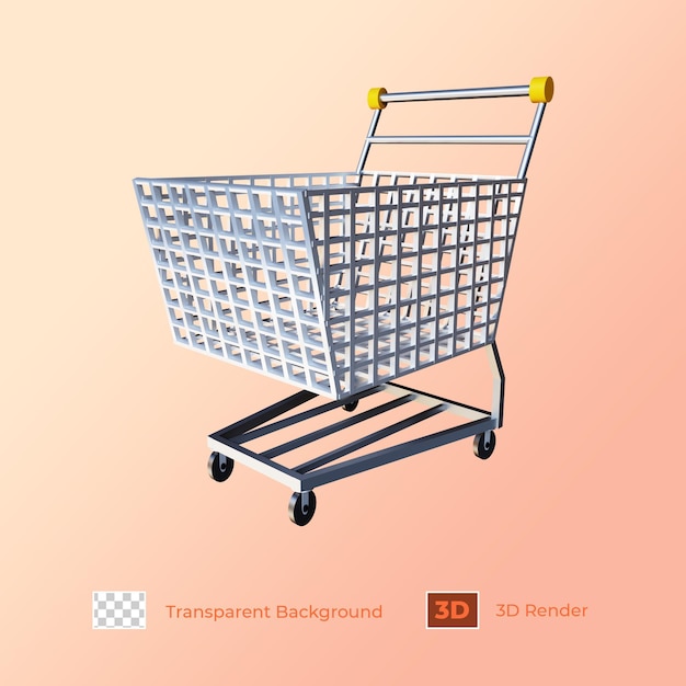 Carrito de la compra 3d render