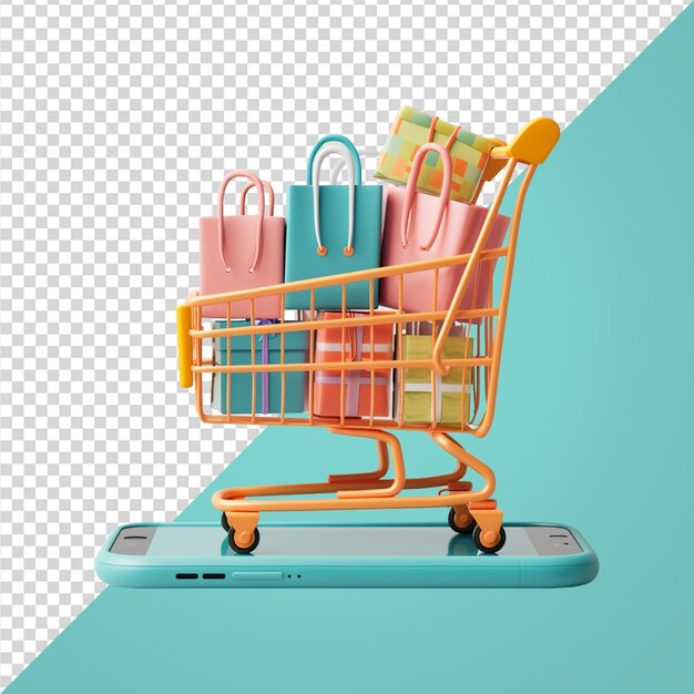 El carrito de compras 3d png