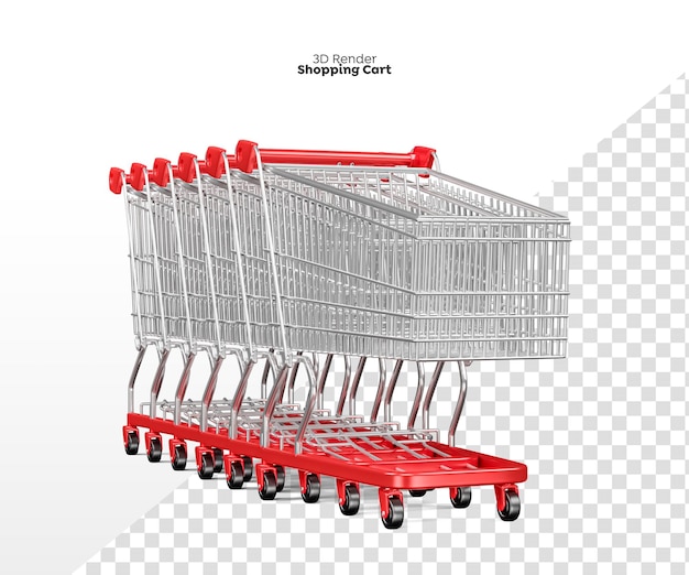 carrito de compras, 3d, render, aislado