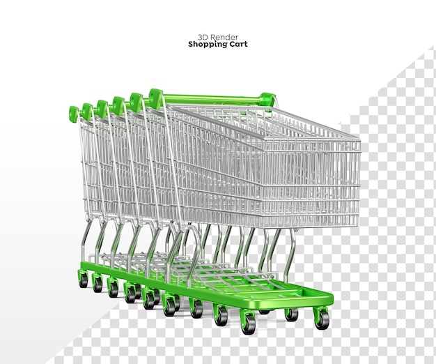 carrito de compras, 3d, render, aislado