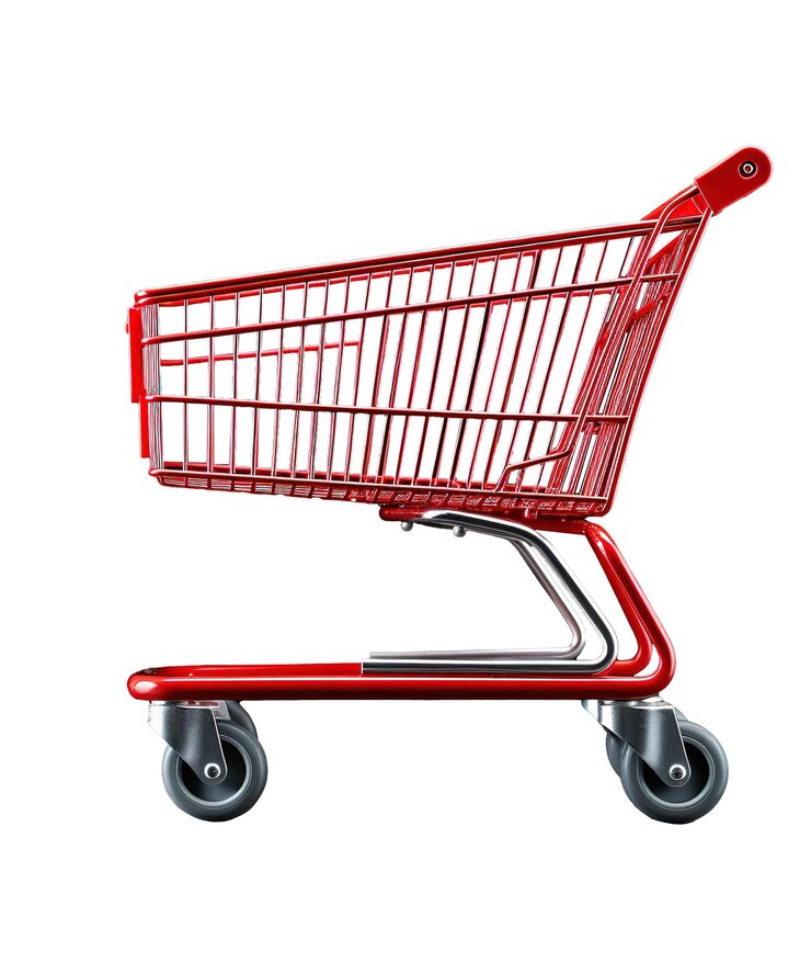 PSD carrito de compras aislado en fondo blanco