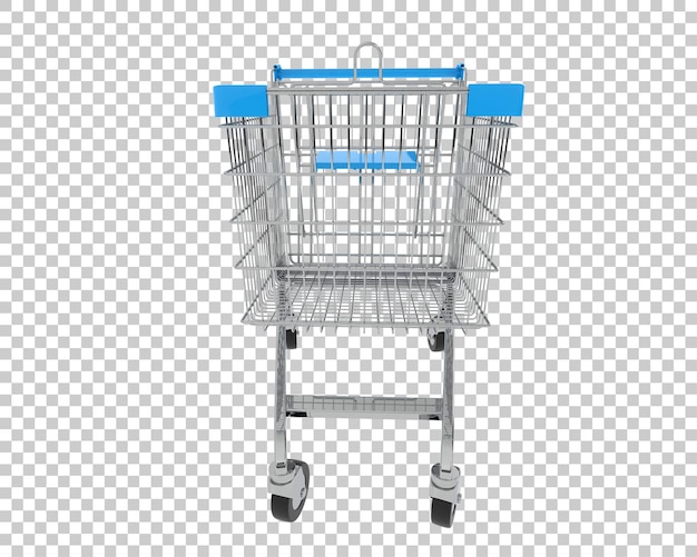 PSD el carrito de compras aislado en el fondo ilustración de renderización 3d