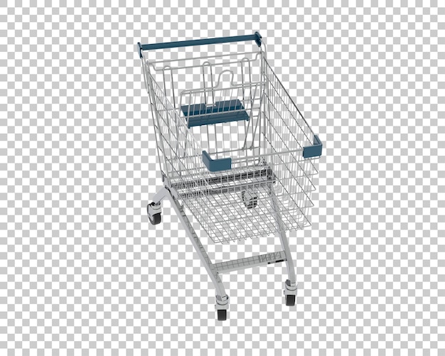 El carrito de compras aislado en el fondo Ilustración de renderización 3D