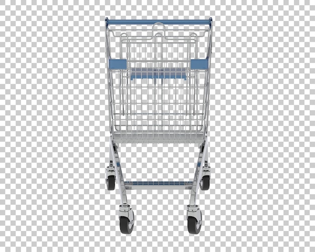 El carrito de compras aislado en el fondo Ilustración de renderización 3D
