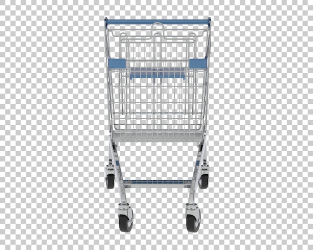 PSD el carrito de compras aislado en el fondo ilustración de renderización 3d