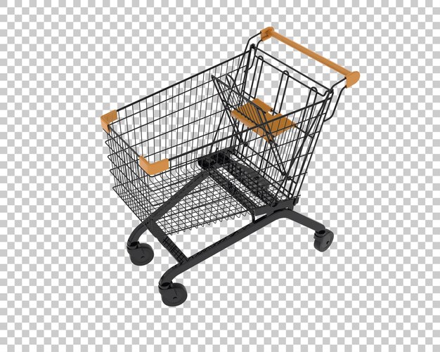 PSD el carrito de compras aislado en el fondo ilustración de renderización 3d