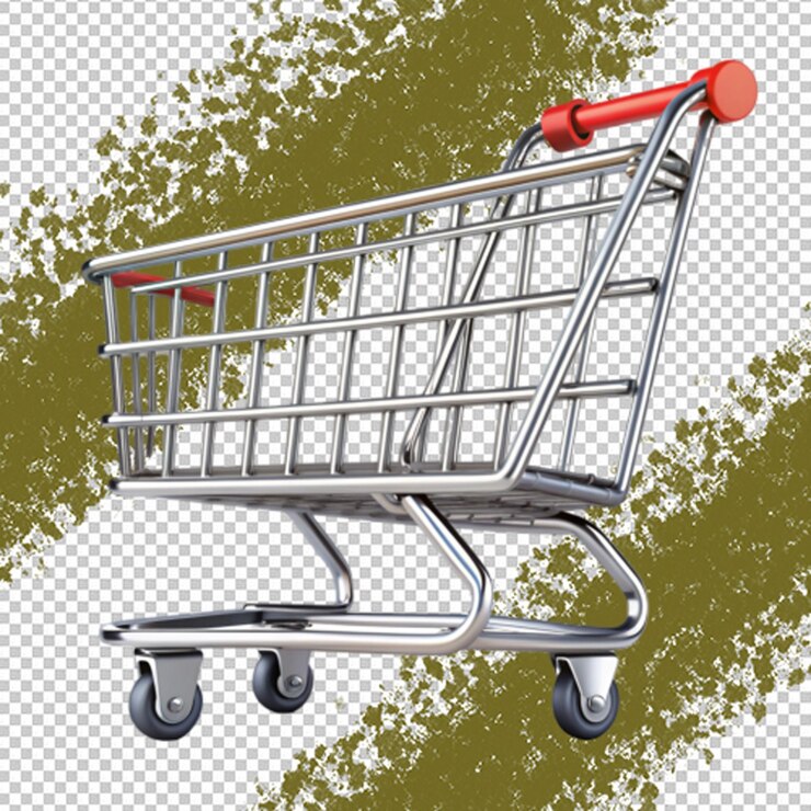 PSD el carrito de compras aislado sobre un fondo blanco aislado