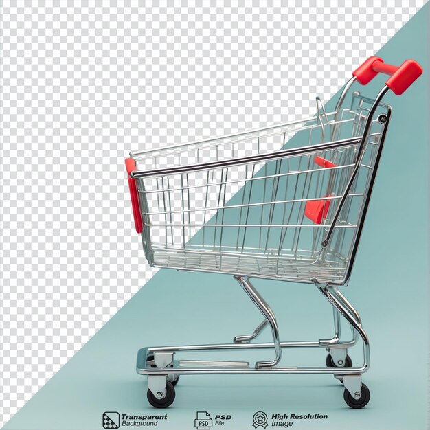 PSD carrito de compras aislado sobre un fondo transparente