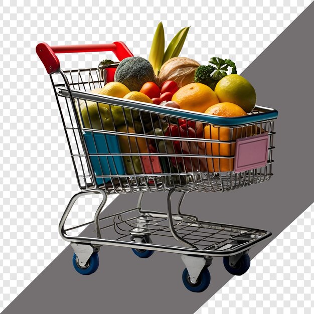 Carrito de compras aislado sobre un fondo transparente