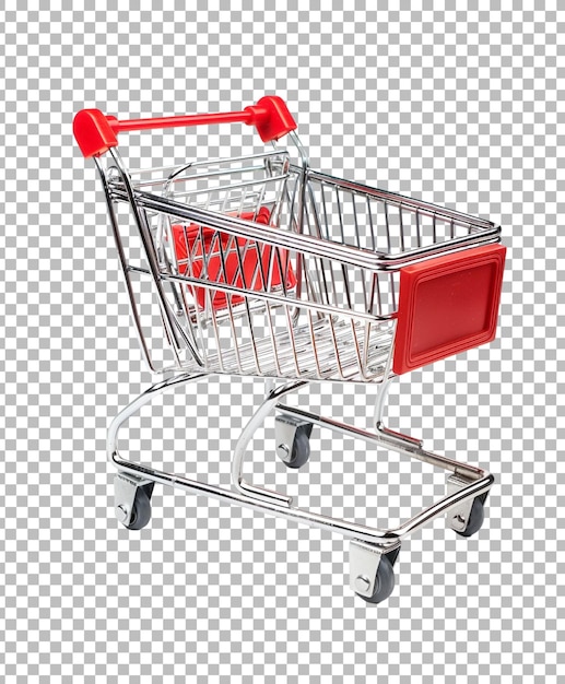 Carrito de compras aislado sobre un fondo transparente