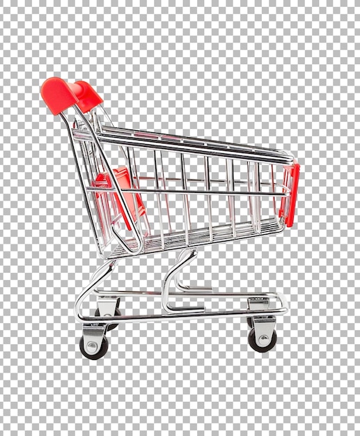 Carrito de compras aislado sobre un fondo transparente