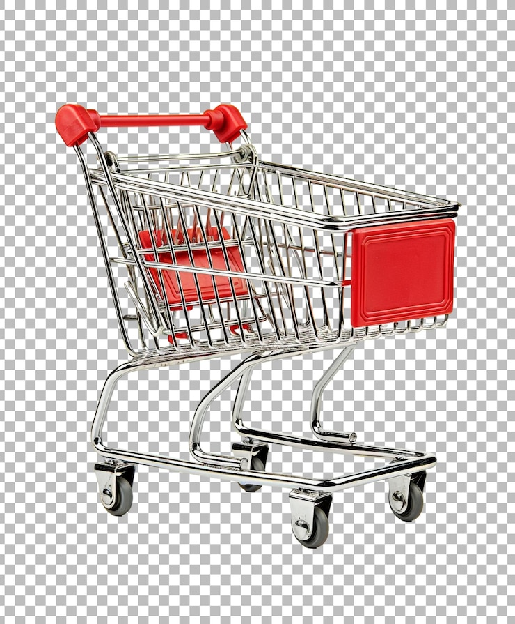 PSD carrito de compras aislado sobre un fondo transparente