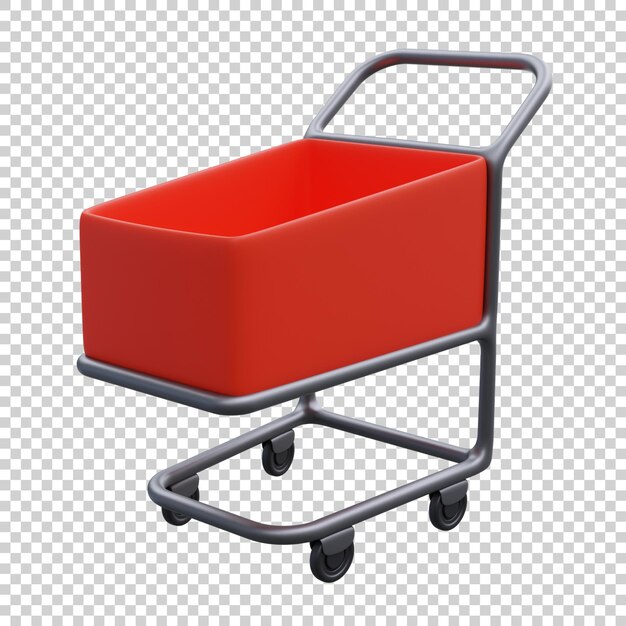 Carrito de compras de ilustración de render 3d