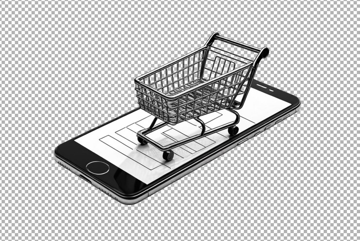 PSD el carrito de compras móvil