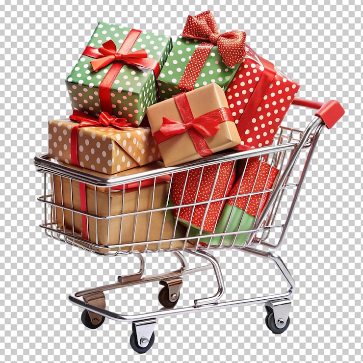 PSD carrito de compras con regalos