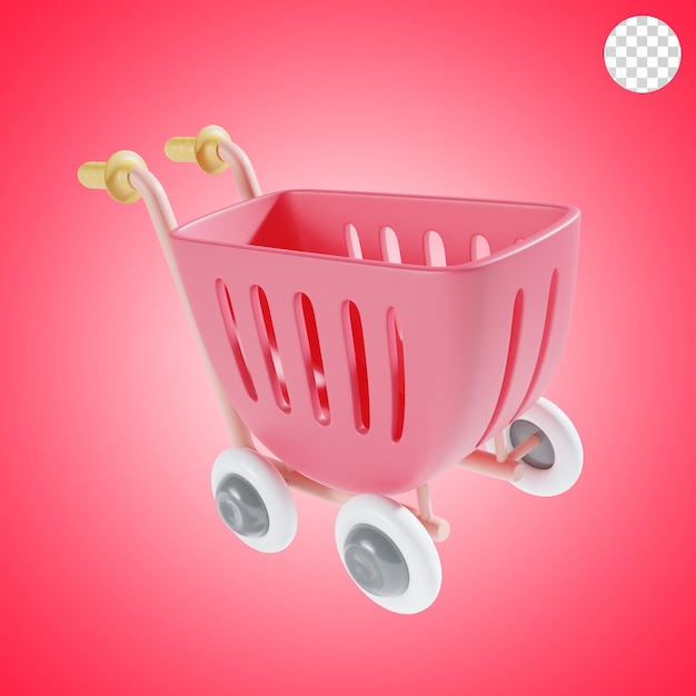 carrito de compras para la tienda ilustración 3D
