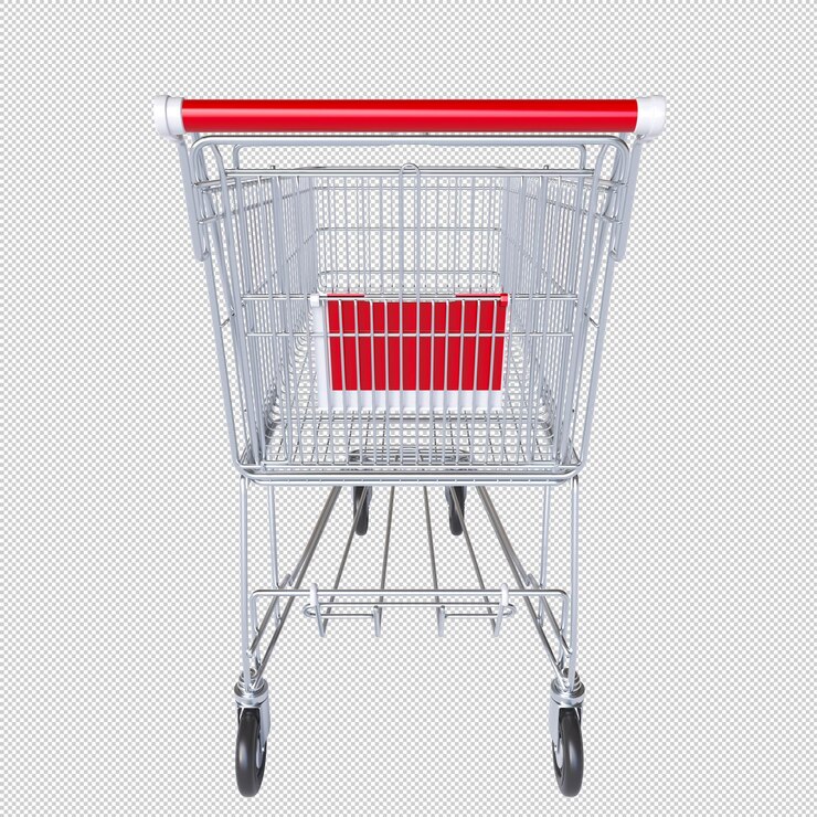 PSD el carrito de compras vacío sobre un fondo transparente