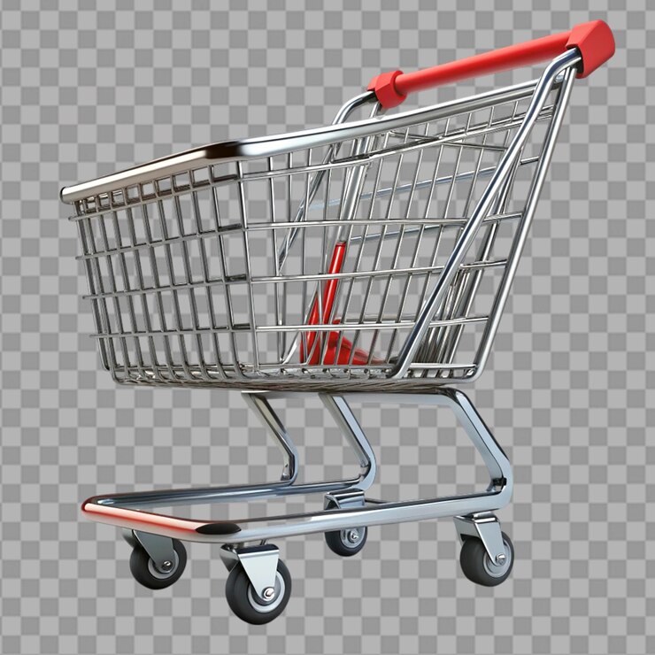 PSD carrito de compras de viernes negro con etiqueta aislada en un fondo transparente