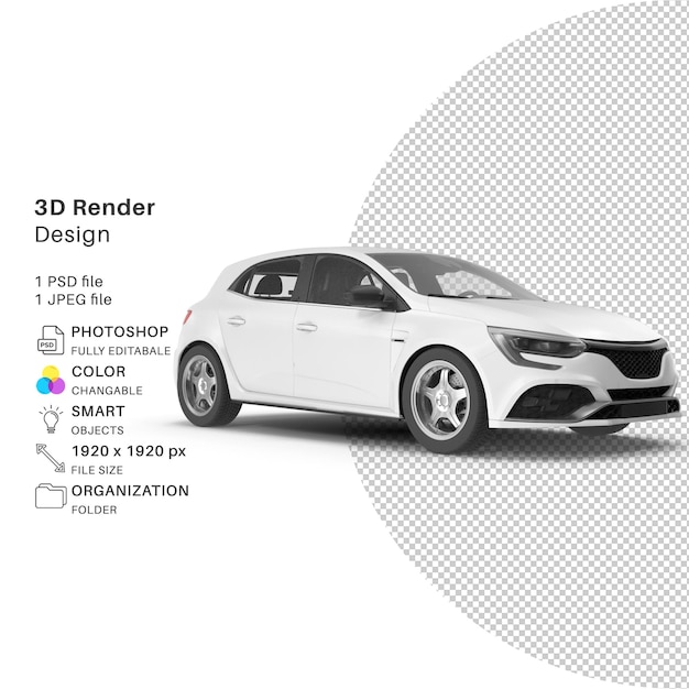 Carro 3D Modelagem PSD Arquivo Carro Realista