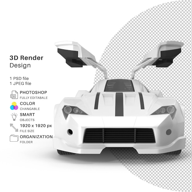 PSD carro 3d modelagem psd arquivo carro realista