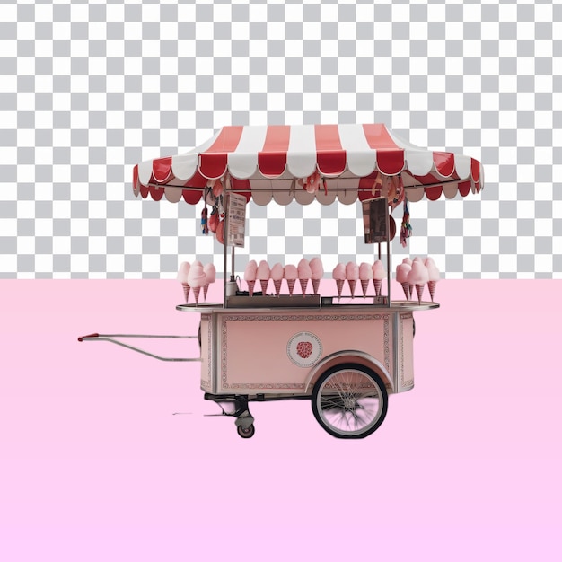 El carro de algodón rosado está aislado.