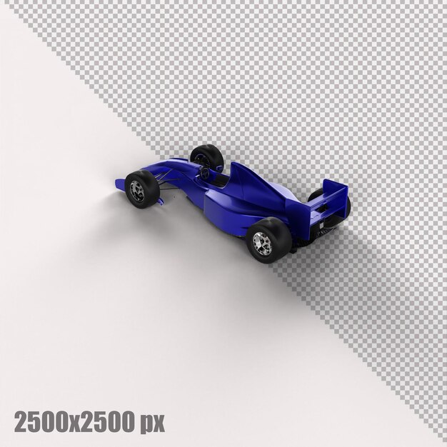 Carro azul realista de fórmula 1 em renderização 3d