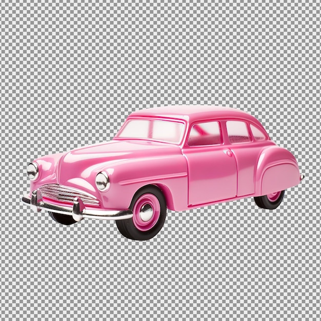 PSD carro barbie rosa em fundo branco