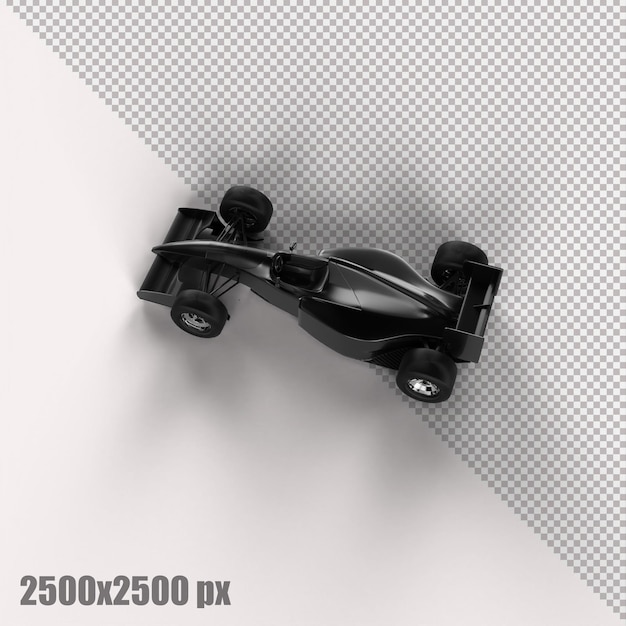 Carro cinza realista de fórmula 1 em renderização 3d