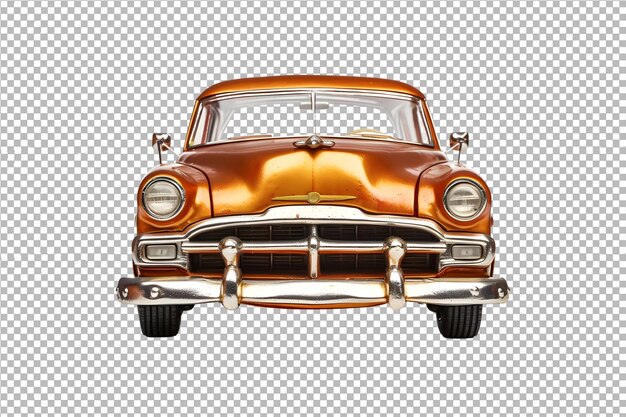 PSD carro clássico dourado de estilo vintage isolado em fundo transparente