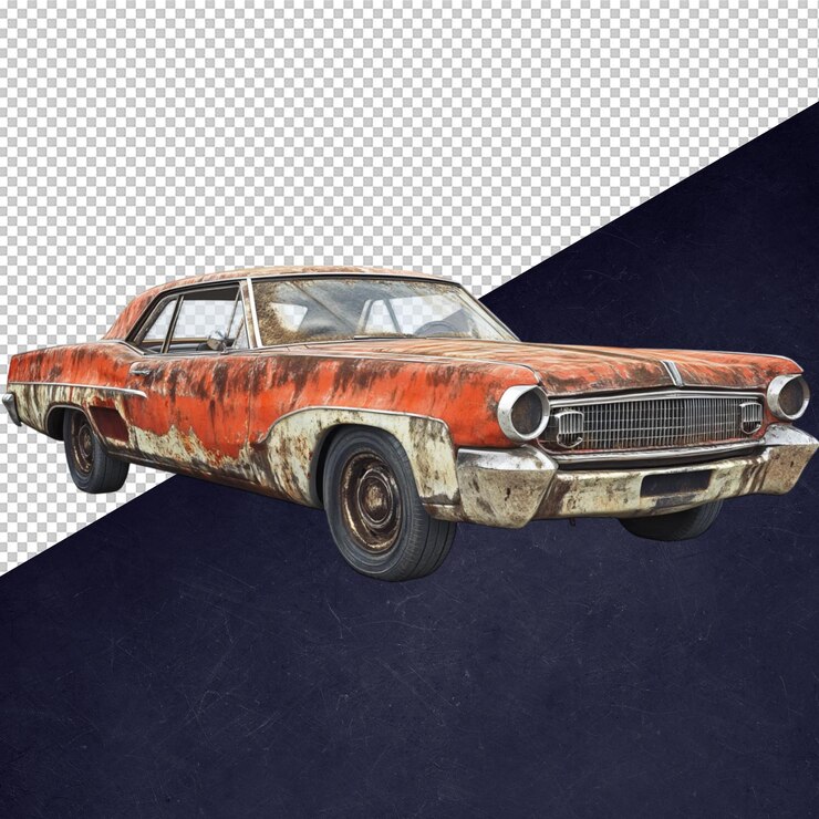 PSD carro clássico enferrujado
