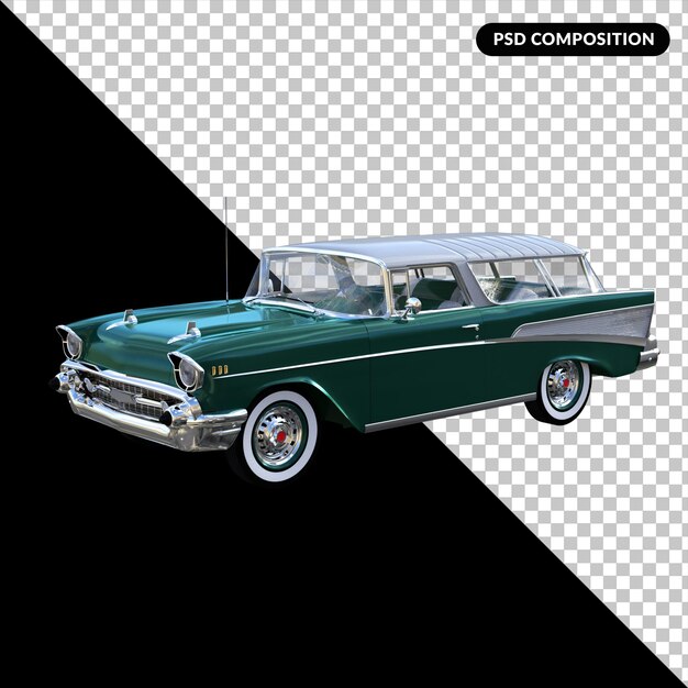 Carro clássico isolado 3d