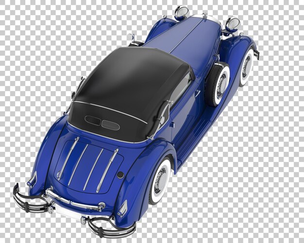 Carro clássico na ilustração de renderização 3d de fundo transparente