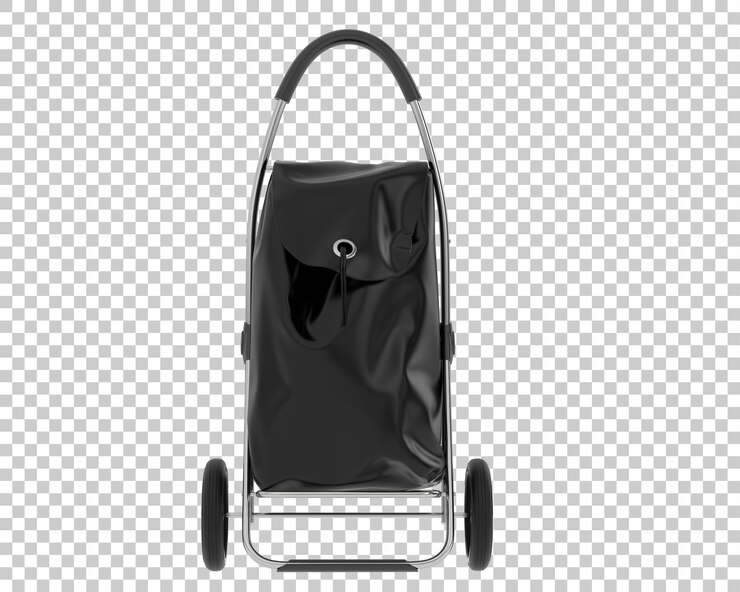 PSD carro de la compra en la ilustración de renderizado 3d de fondo transparente