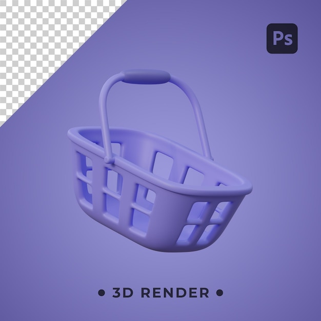 PSD carro de compras 3d