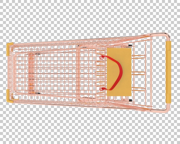 Carro de compras aislado sobre fondo transparente Ilustración de renderizado 3d