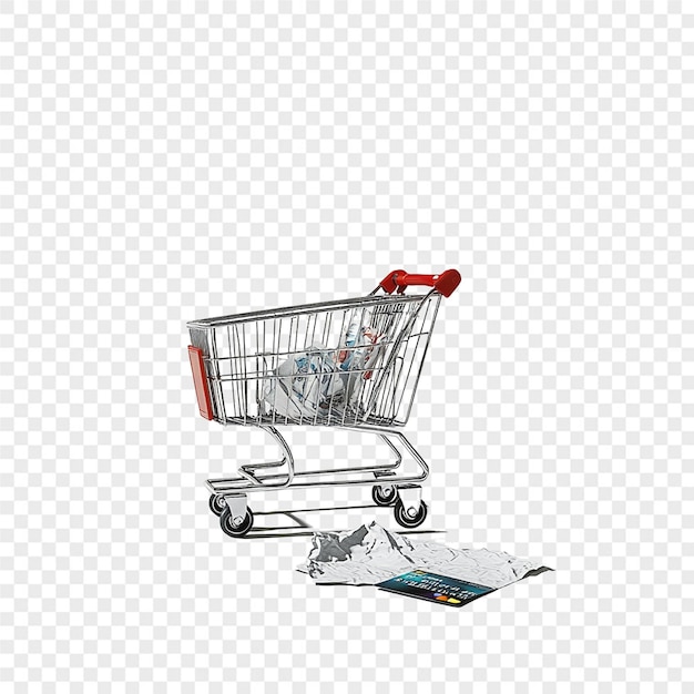 un carro de compras con un carrito de compras y un carrillo de compras